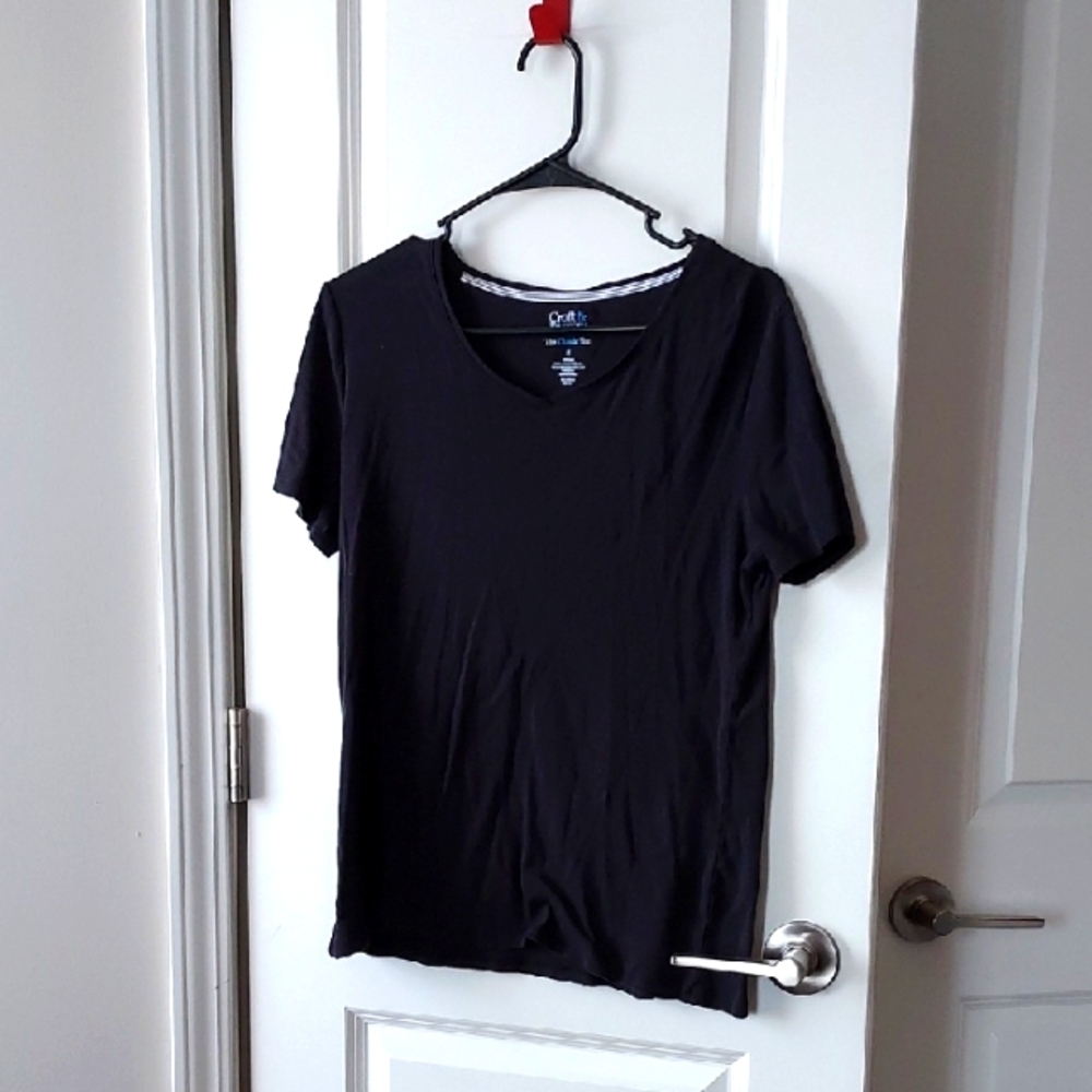 Croft & Barrow Short Sleeve Tee Black Medium
